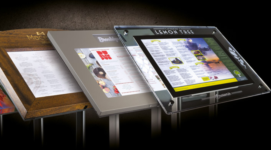 outdoor menu display stand variants